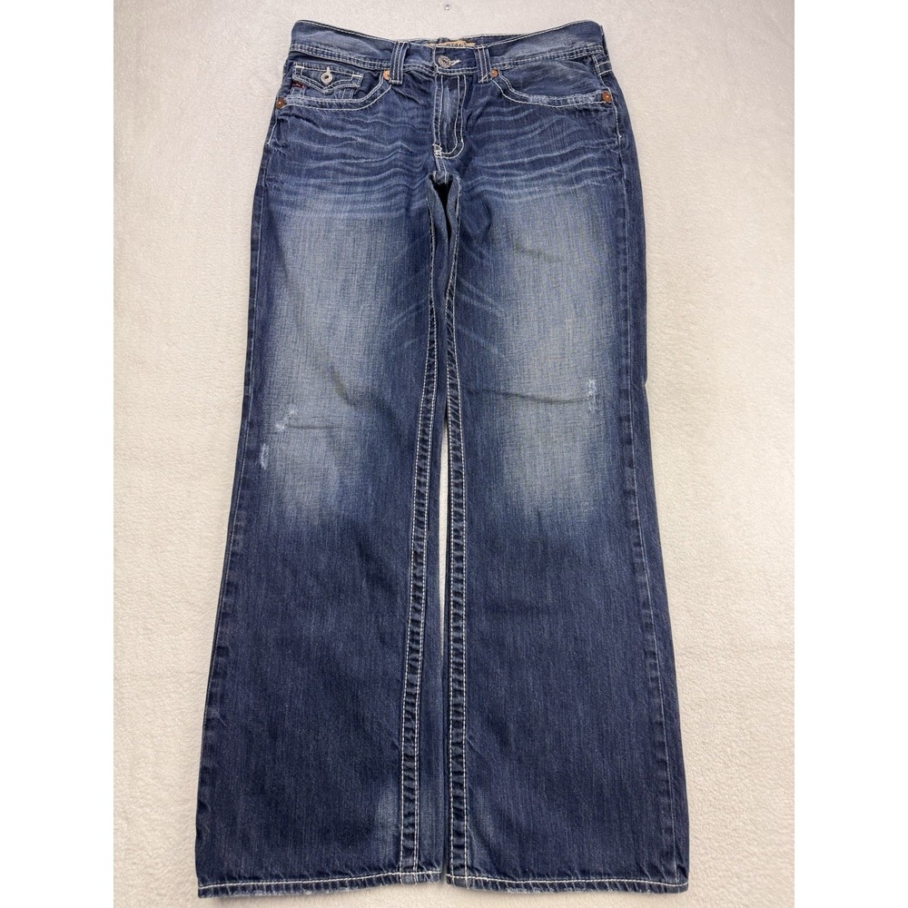 Big Star Selvedge Jeans Men 34x32 Blue Pioneer Boot Denim Thick Stitch Rock